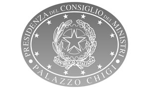 Logo ufficiale della Presidenza del Consiglio dei Ministri, con l'emblema della Repubblica e Palazzo Chigi.